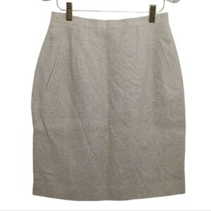 Talbots Women's Size 8 Skirt Pencil 100% Irish Linen Cream